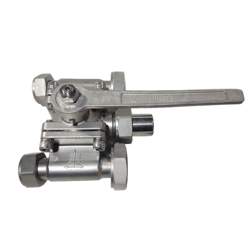 Edelstahl Kryo 3-Wege Kugelhahn DN25 für LNG / LOX / Flüssiggas