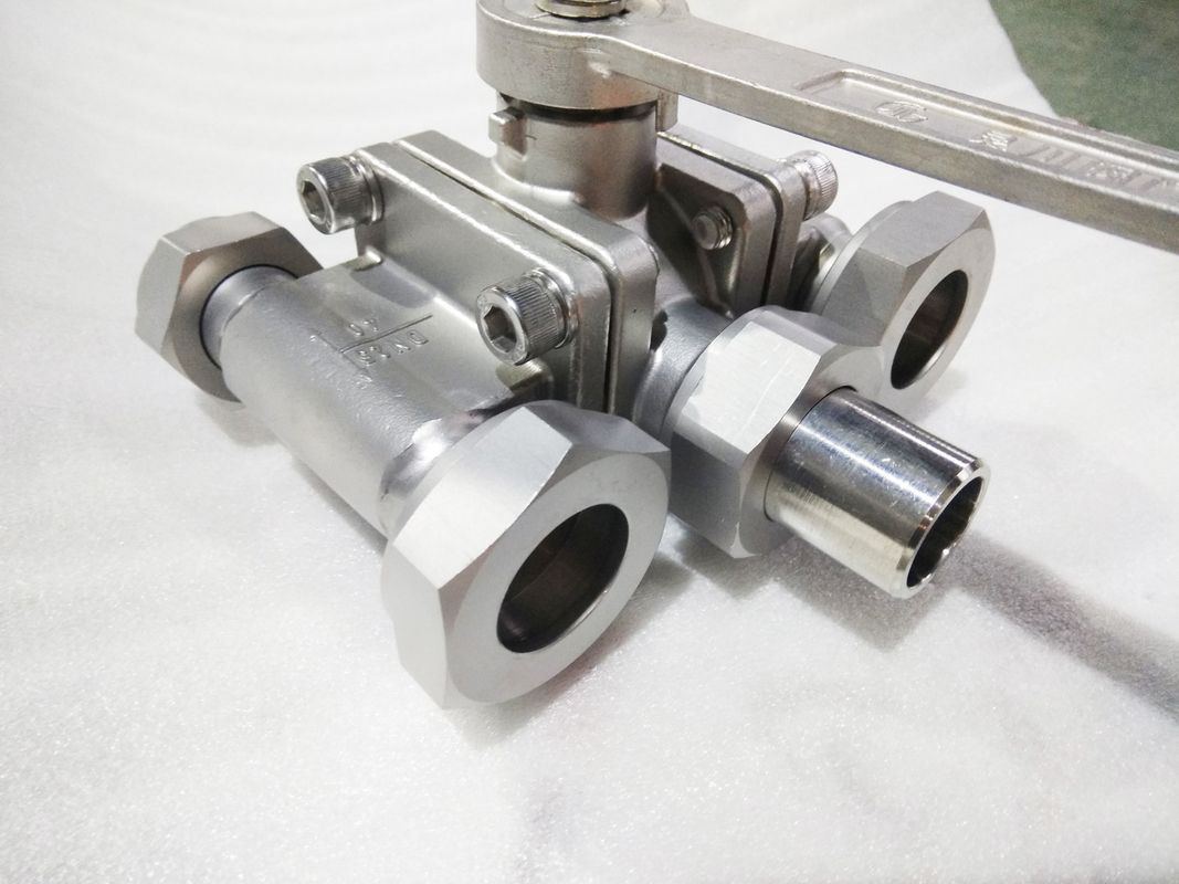 Edelstahl Kryo 3-Wege Kugelhahn DN25 für LNG / LOX / Flüssiggas